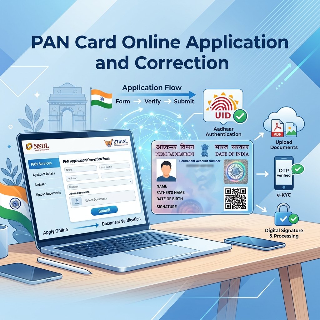 How to Apply for a New PAN Card & Correct PAN Card Details Online and Offline (Complete Guide 2026)