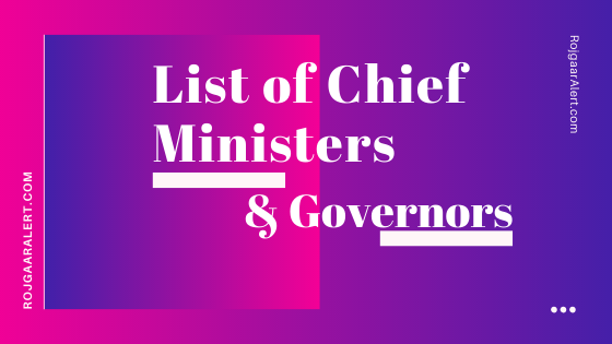 Chief Ministers and Governors(Updated November 2020)