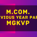 M.Com. | Previous year paper – MGKVP