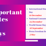 List of National and International Important Dates 2020 (Month Wise PDF)